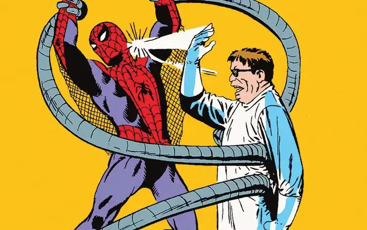 Doctor Octopus slapping Spider Man in MTG Counterspell card