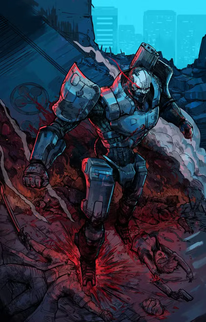 Adam Smasher Walking Story Ends Here Full Art
