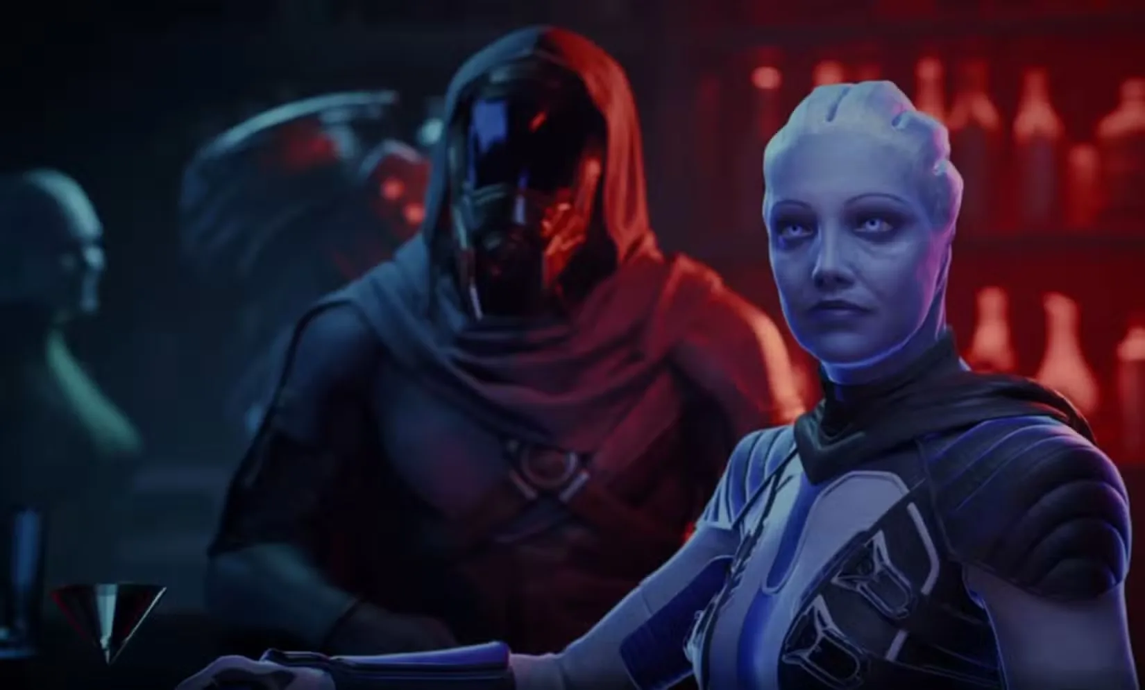 A male Quarian in the leaked Mass Effect Universe trailer.