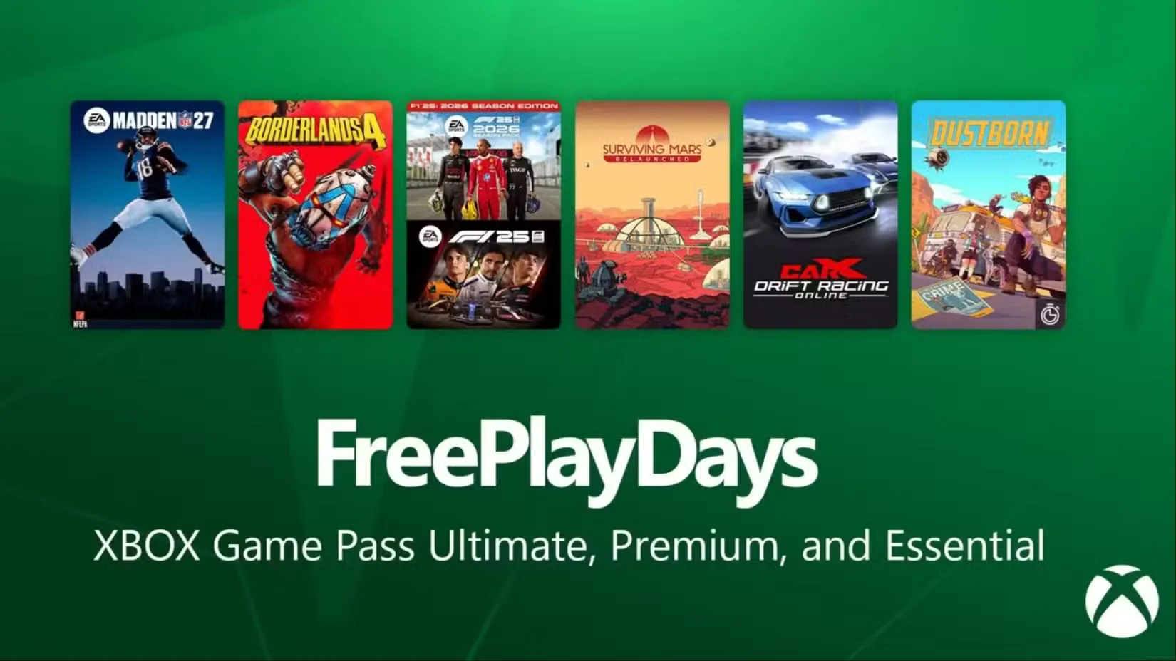 Games available for free this weekend