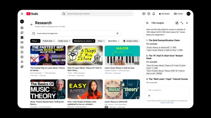 YouTube releases new AI features for creators within its Studio app