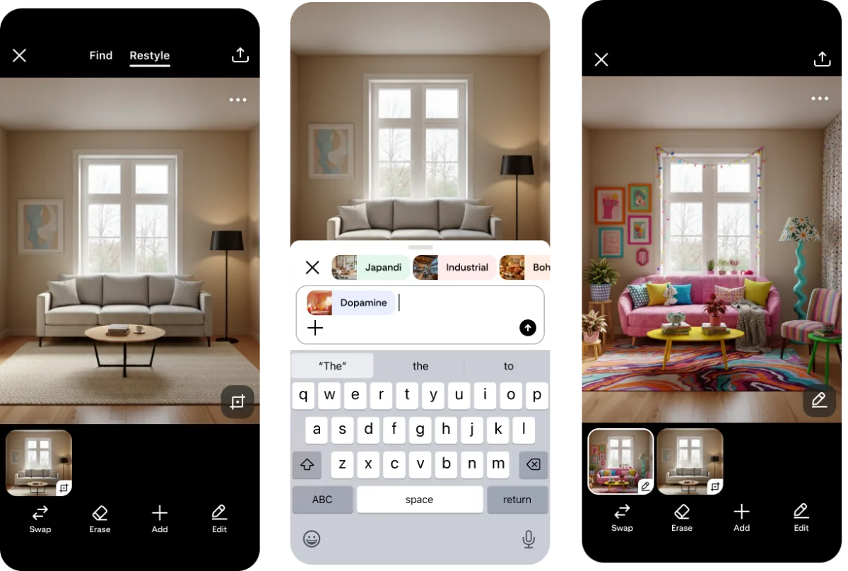 Pinterest teases a new ‘Restyle’ feature that lets you redesign your room with AI